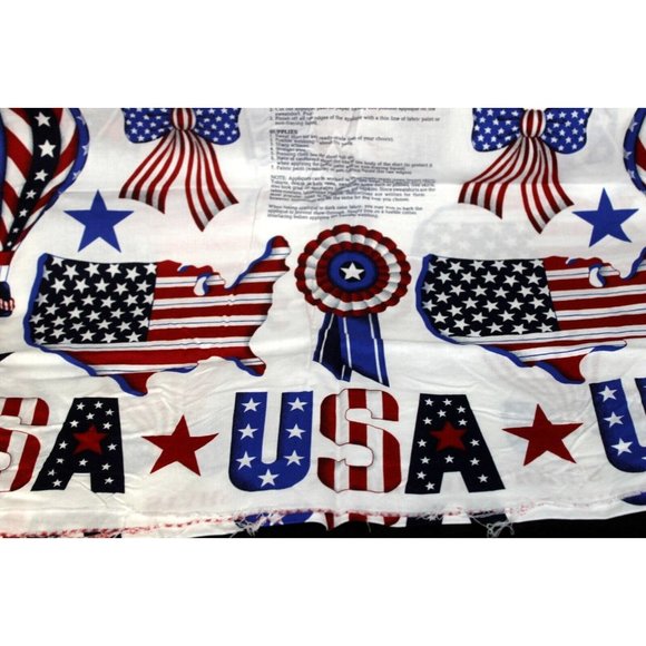 USA Stars and Stripes Applique Panel 44 x 17.5 in Fabric VIP Print Cranston - Picture 5 of 11